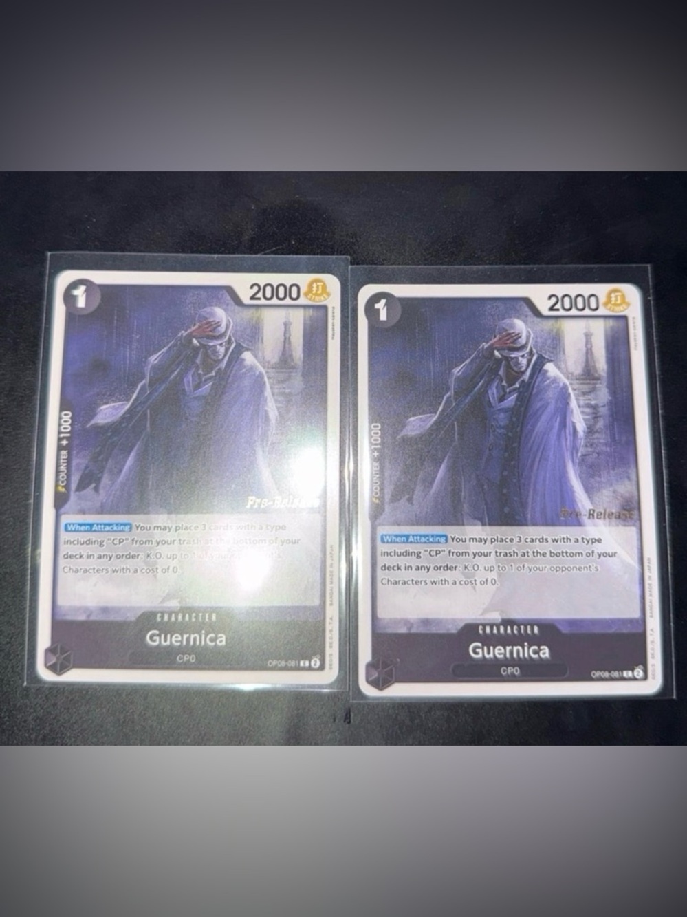 2x Guernica Prelease One Piece Two Legends OP08-PRE Trading Card full art NM